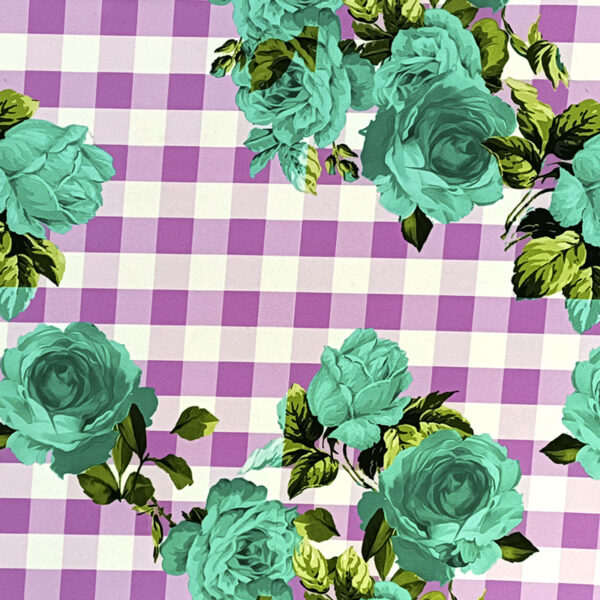 ESTAMPADO FLORAL VICHY CREPPE BIELASTICA