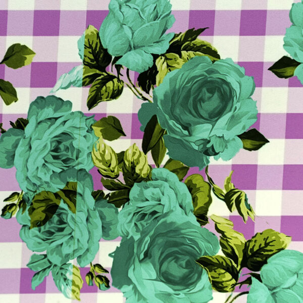 ESTAMPADO FLORAL VICHY CREPPE BIELASTICA - Imagen 5