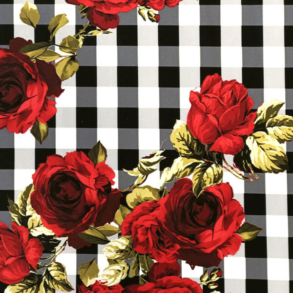 ESTAMPADO FLORAL VICHY CREPPE BIELASTICA