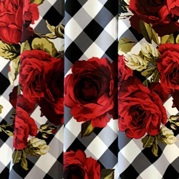 ESTAMPADO FLORAL VICHY CREPPE BIELASTICA - Imagen 5