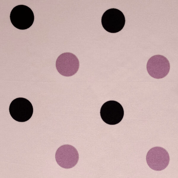 STRECH BEIGE CON LUNARES ROSA EMPOLVADO Y NEGRO - Imagen 2
