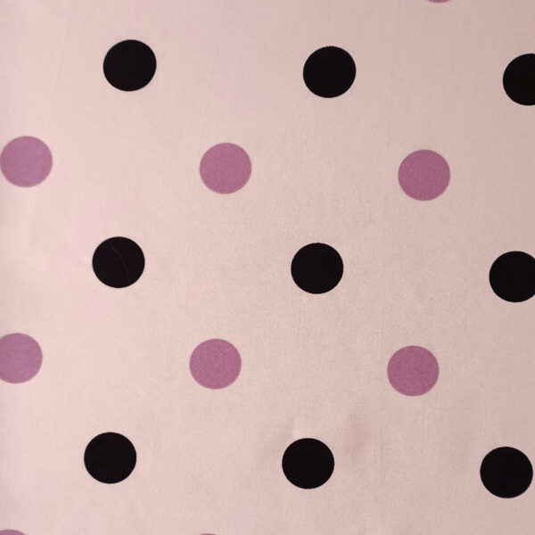 STRECH BEIGE CON LUNARES ROSA EMPOLVADO Y NEGRO - Imagen 5