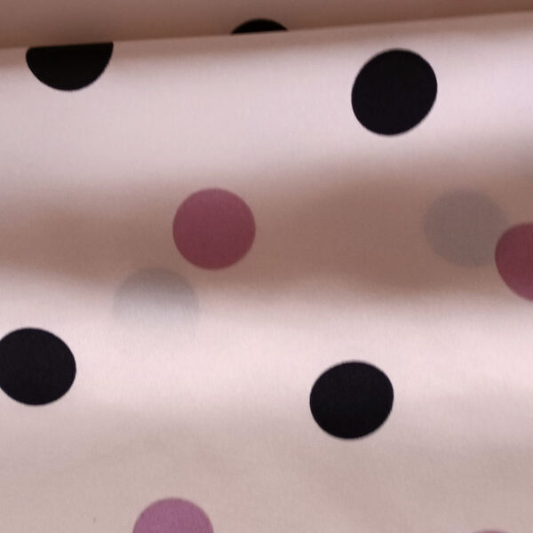 STRECH BEIGE CON LUNARES ROSA EMPOLVADO Y NEGRO - Imagen 7
