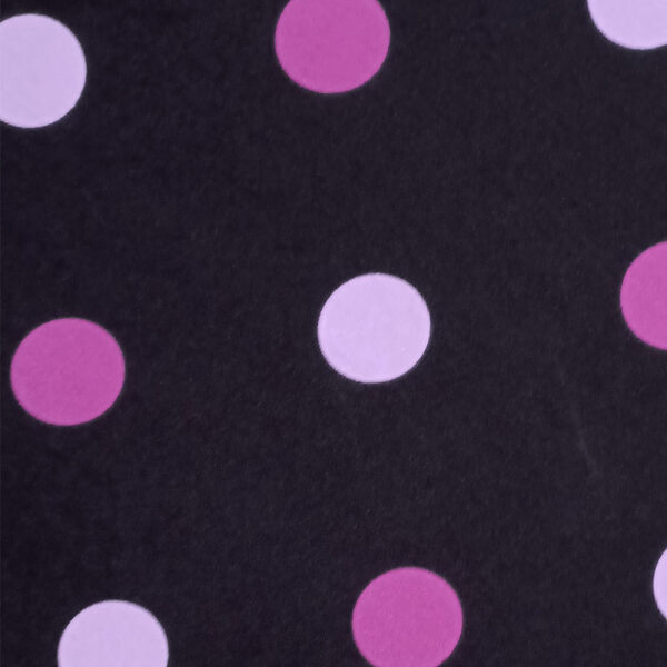STRECH ESTAMPADO LUNARES DE 35MM negro con malva y fucsia - Imagen 3
