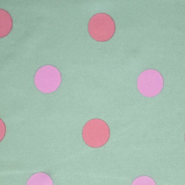 STRECH ESTAMPADO LUNARES DE 35MM verde lunares malva y rosa - Imagen 2