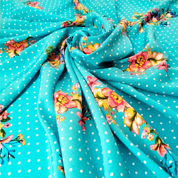 creppe estampado con mucha caída en lunares y flores - Imagen 2