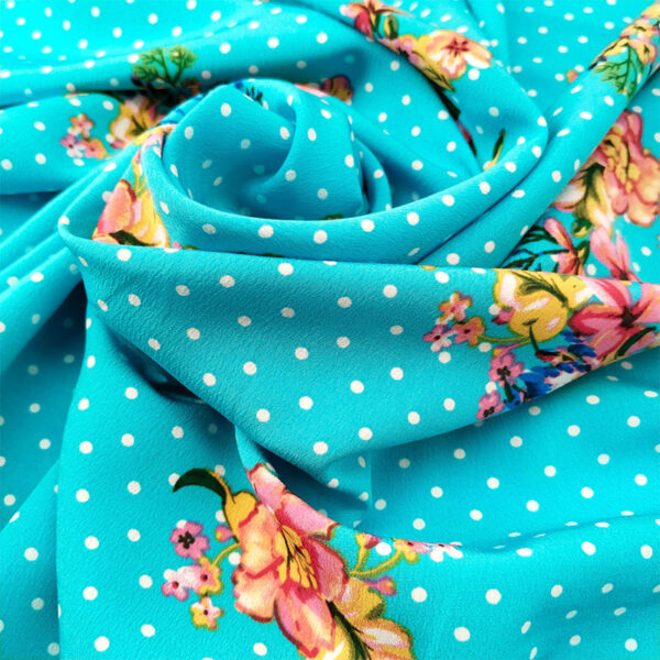 creppe estampado con mucha caída en lunares y flores - Imagen 5