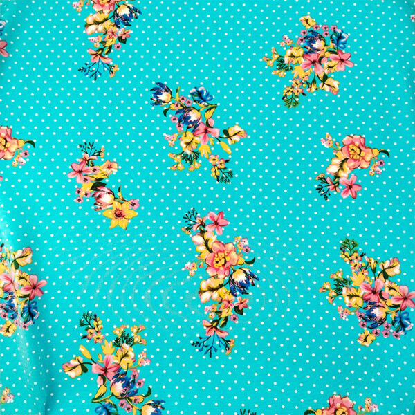 creppe estampado con mucha caída en lunares y flores - Imagen 6