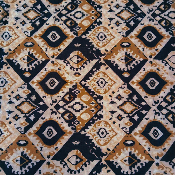 LINO ESTAMPADO ETNICO BEIGE,NEGRO Y MOSTAZA - Imagen 4