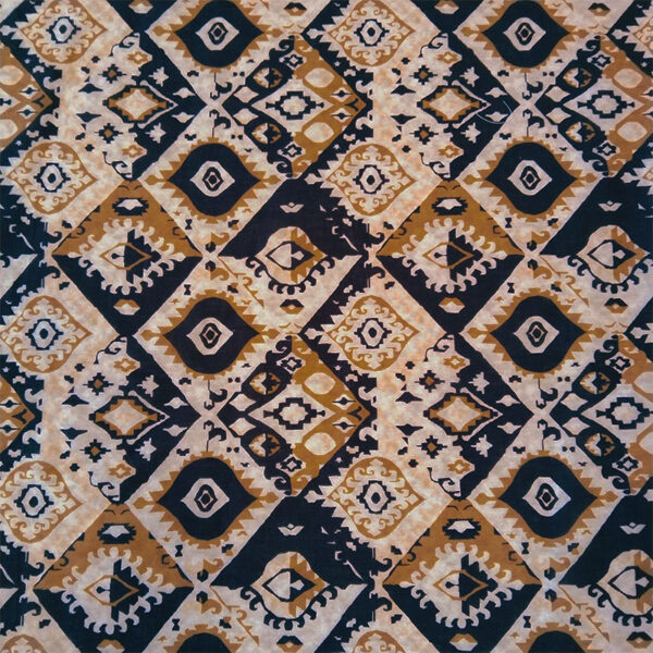 LINO ESTAMPADO ETNICO BEIGE,NEGRO Y MOSTAZA - Imagen 3
