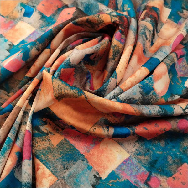 SATEN ESTAMPADO GEOMETRICO MULTICOLOR - Imagen 4