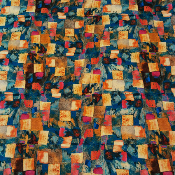 SATEN ESTAMPADO GEOMETRICO MULTICOLOR