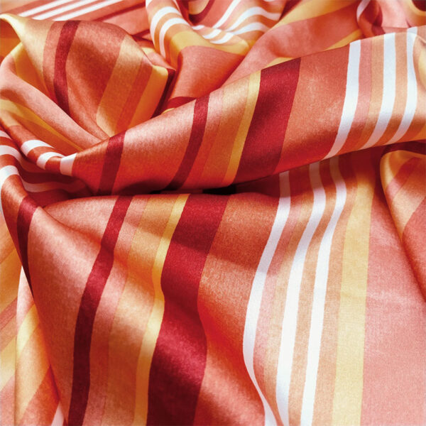 SATEN ESTAMPADO RAYAS TONOS NARANJAS - Imagen 4