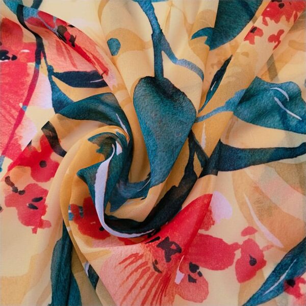 GASA ESTAMPADA FLORES Y HOJAS - Imagen 4