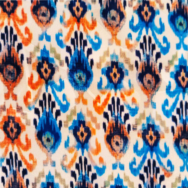 SATEN ESTAMPADO GEOMETRICO IKAT - Imagen 4