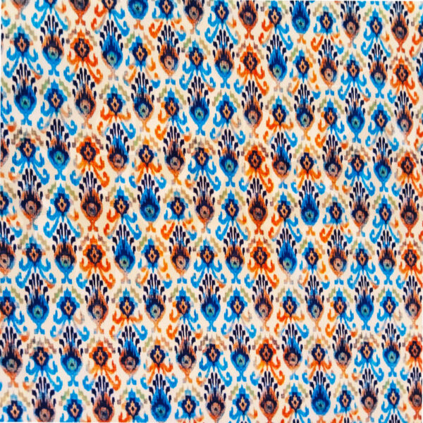 SATEN ESTAMPADO GEOMETRICO IKAT - Imagen 5