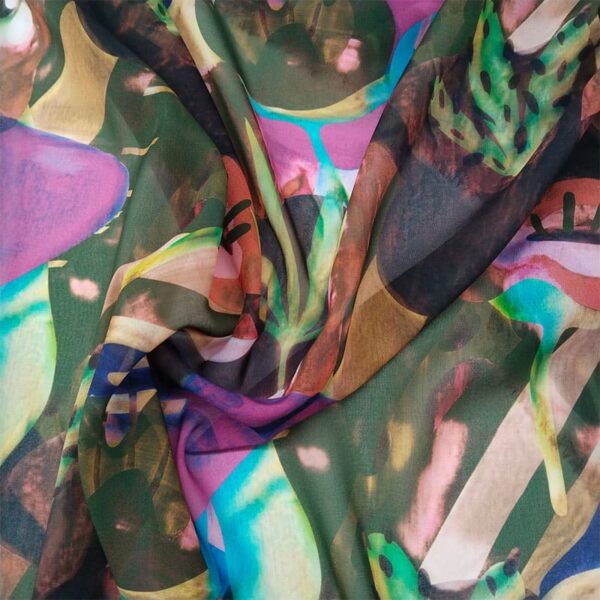 GASA ESTAMPADA ACUARELAS MULTICOLOR - Imagen 4