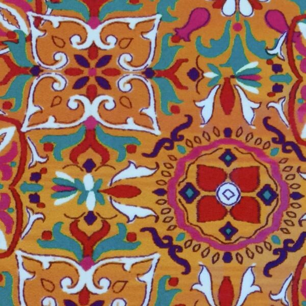 SATEN ESTAMPADO GEOMETRICO NARANJA - Imagen 4