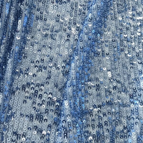 TUL LYCRA LENTEJUELA TUPIDA AZUL - Imagen 2