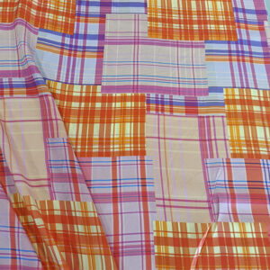 SATEN ESTAMPADO CUADROS