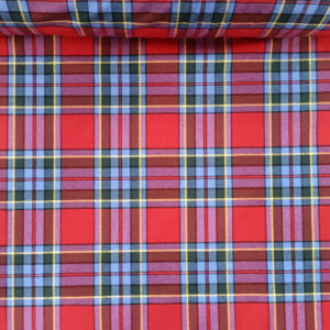 VIYELA TARTAN CUADROS ROJOS Y AZULES