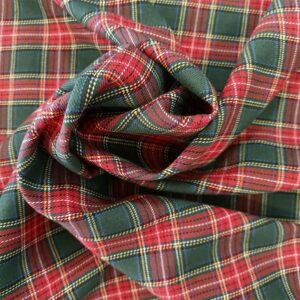 TELA CUADROS ROJO Y VERDE