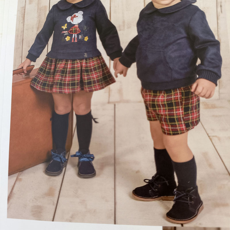 TELA DE CUADROS ROJO Y MARINO - Imagen 4