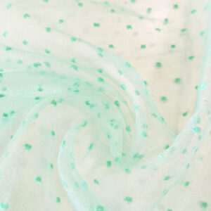 Organza transparente verde agua