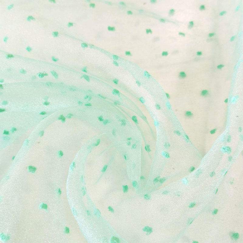 Organza transparente verde agua