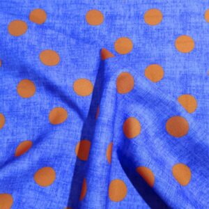 Tela flamenca lunares fondo fantasia azul