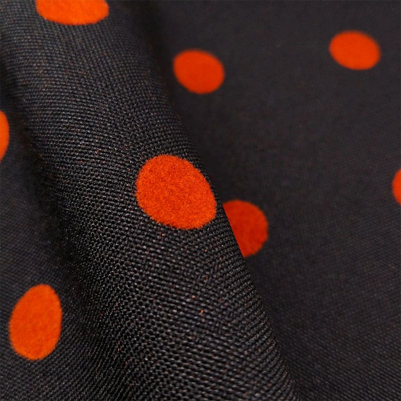 Tela en negro con lunar naranja quemado - Imagen 5