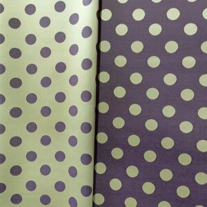 Tela satén jacquard  lunares reversibles