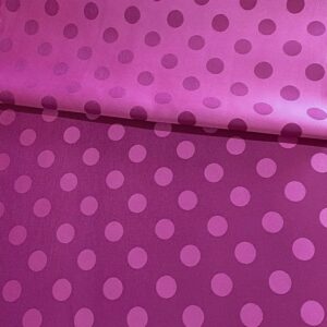 Tela satén jacquard  lunares reversibles