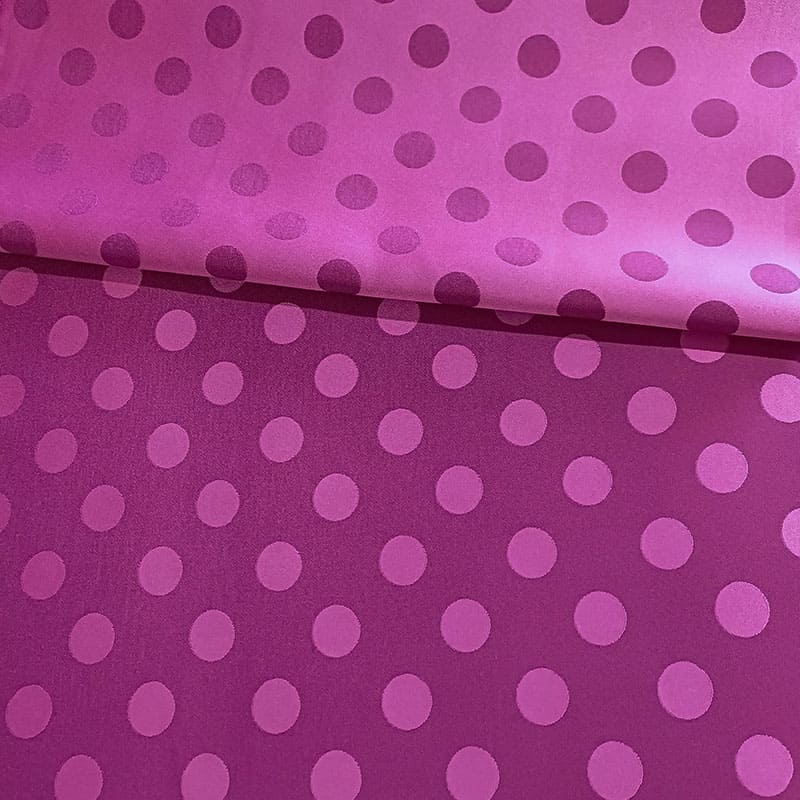 Tela satén jacquard lunares reversibles